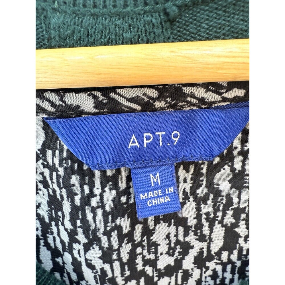 Apt 9 Shirt Women M Black Top Blouse Long Sleeve Ladies - Picture 9 of 11